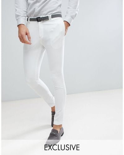 Noak Skinny Fit Wedding Suit Pants - White