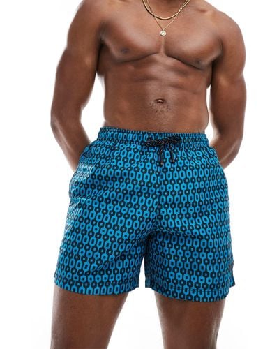 Superdry Printed 15-inch Swim Shorts - Blue
