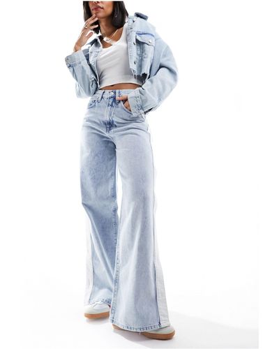 Tommy Hilfiger Claire - jeans a vita alta lavaggio chiaro con spacco laterale - Blu