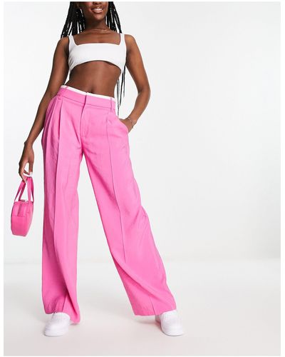 Tragat Tailored Wide Leg Trouser Pl-Pink