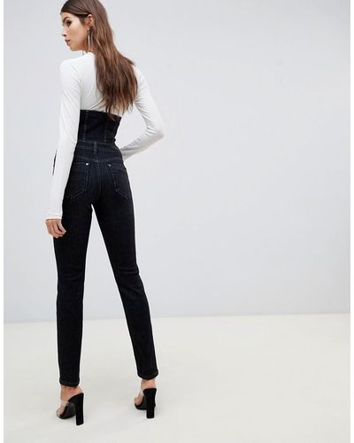 Miss Sixty Highwaisted Corset Detail Skinny Jean - Black