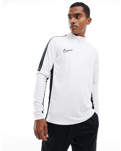Nike Football Camiseta blanca con media cremallera y diseño - Negro