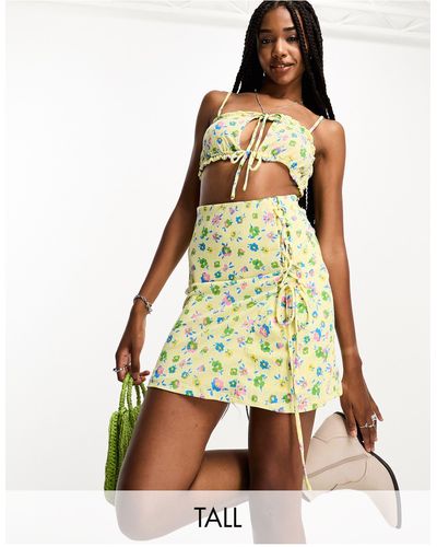 ONLY Tie Side Mini Skirt Co-ord - Yellow