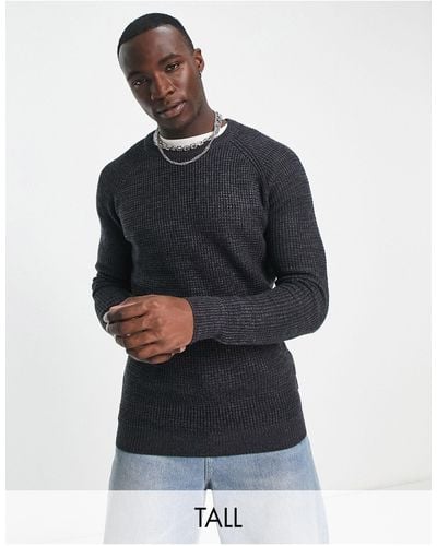 French Connection Tall Medium Stitch Raglan Sweater - Blue