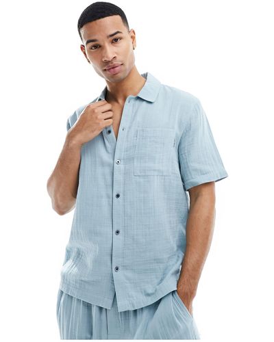 Calvin Klein – pure – texturierte schlafanzughose - Blau