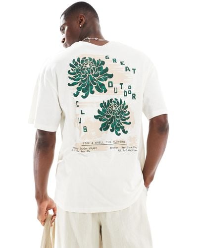 Jack & Jones Oversized Great Outdoors Back Print T-shirt - White