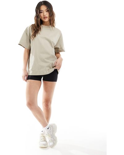 ASOS 4505 Icon Boxy Heavyweight Oversized T-shirt With Quick Dry - Natural