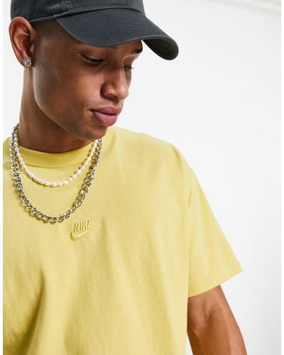 Nike – premium – oversize-t-shirt aus schwerem material - Gelb