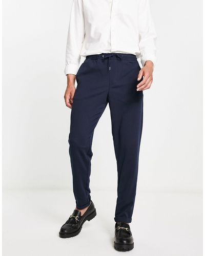 SELECTED Slim Fit Tapered Smart Jersey Pants - Blue