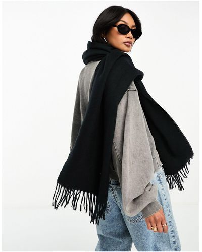 ASOS Supersoft Scarf With Tassels - Black