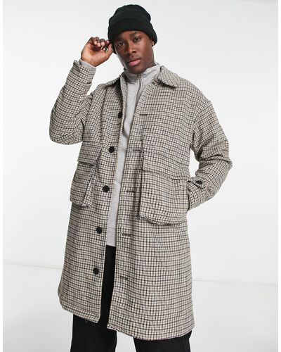 ADPT Oversized Wool Mix Overcoat With Pockets - Gray