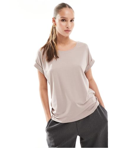 ONLY Soft Round Neck T-shirt - Natural