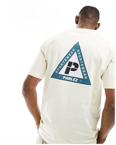 Parlez Cotton Back Print Short Sleeve T-shirt - Blue