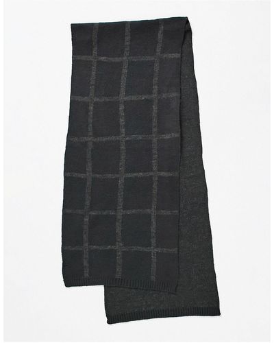 French Connection Windowpane Check Scarf - Black