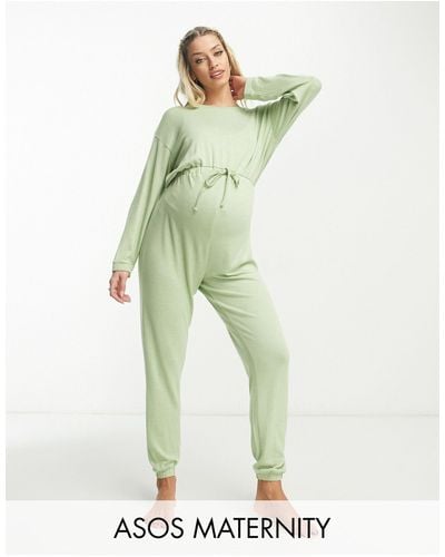 ASOS Asos design maternity - tuta jumpsuit da casa super morbida verde salvia