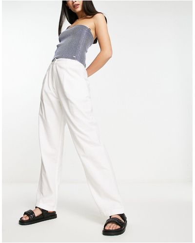 NA-KD X lydia tomlinson - pantalon habillé en lin - Blanc