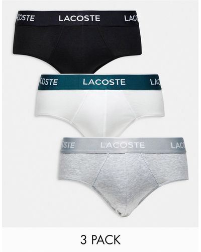 Lacoste Essentials - Set Van 3 Onderbroeken - Wit
