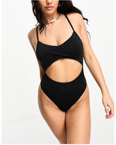 Vero Moda Cut Out Swimsuit - Black