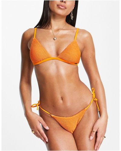 Free Society Mix And Match Triangle Bikini Top - Orange