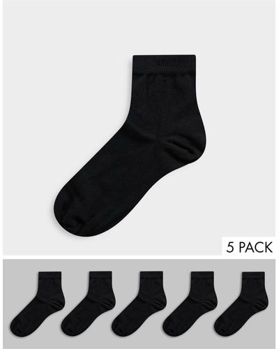ASOS 5 Pack Ankle Socks - Black