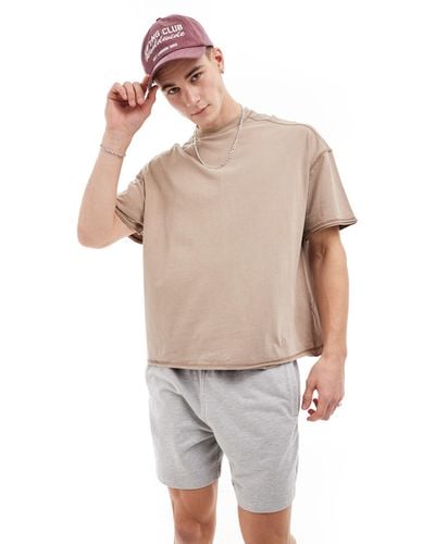 ASOS 4505 Oversized Washed Cotton T-shirt With Quick Dry - Grey