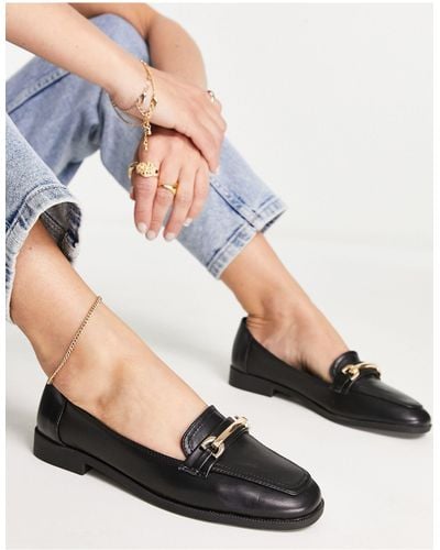 ASOS Verity Loafer Flat Shoes With Trim - Black