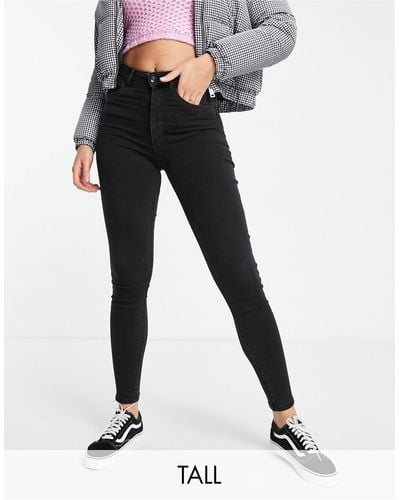 Pimkie Tall - Skinny Jeans Met Hoge Taille - Zwart