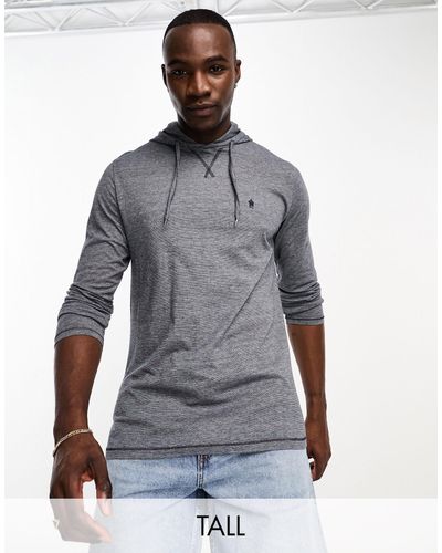 French Connection Tall Hooded Long Sleeve Micro Feeder Top - Gray