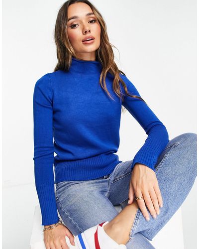 French Connection High Neck Sweater - Blue