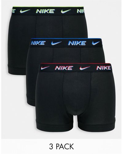 Nike Dri-fit - Set Van 3 Katoenen Boxershorts Met Stretch - Zwart