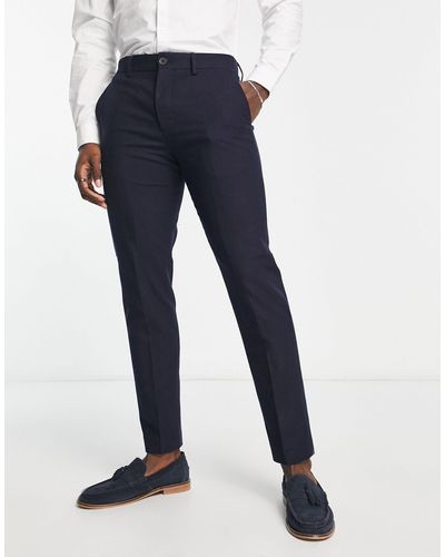 SELECTED Slim Fit Wool Mix Suit Trousers - Blue