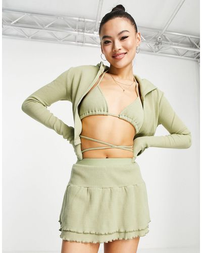 The Kript Mini Flippy Skirt - Green