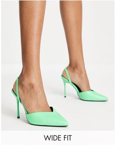 Raid Wide Fit Rexel 2part Heeled Shoes - Green