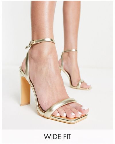 Glamorous Glamus wide fit - sandali con tacco e fascette sottili - Rosa