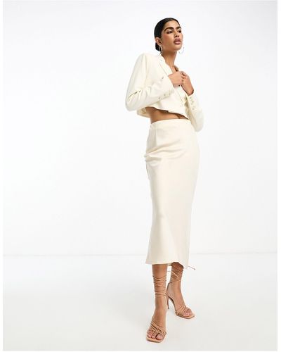 Pretty Lavish Tailored Midaxi Skirt Co-ord - White