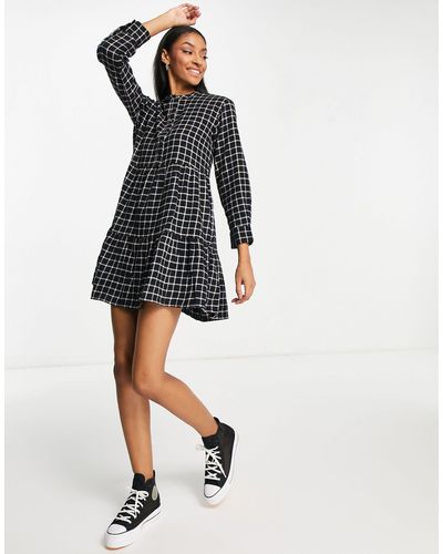 Madewell Mini-jurk Met Stroken En Ruiten - Zwart