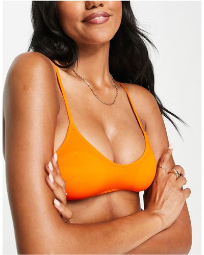 Monki Bikinitop Met Gekruiste Achterkant - Oranje