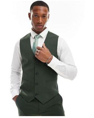 ASOS Skinny Suit Waistcoat - Green
