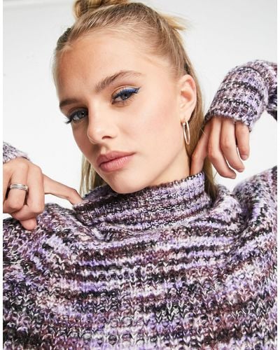 JJXX – hochgeschlossener pullover mit lila space-dye-färbung - Mehrfarbig