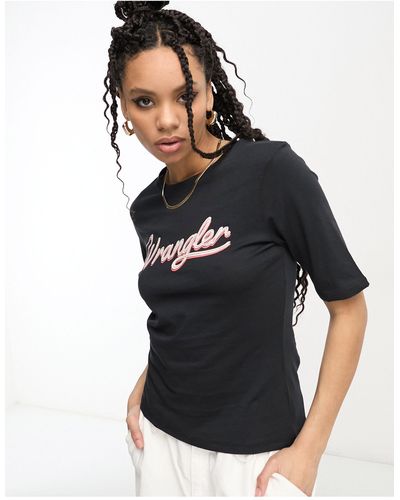 Wrangler Camiseta negra con logo - Negro