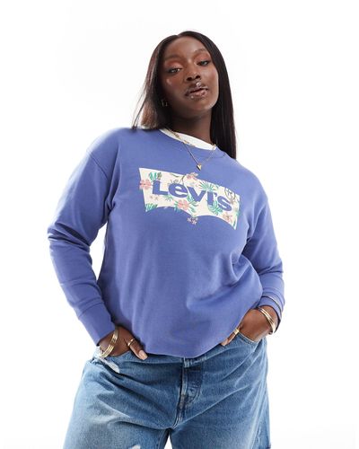 Levi's Plus Sweatshirt With Chest Batwing Logo - Blue