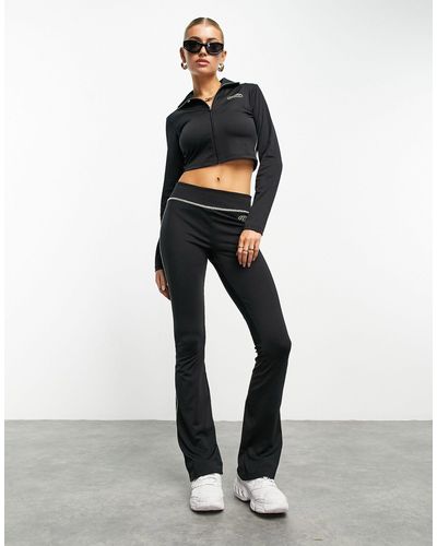 ASOS Sweat d'ensemble ajusté entièrement zippé avec coutures contrastantes - noir - Blanc