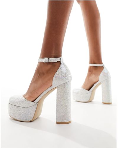 New Look Sparkle Look Platform Heeled Shoe - White