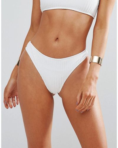 Missguided High Waist Thong Bikini Brief - White