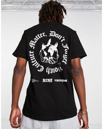 Sixth June Camiseta negra con estampado en la espalda youth culture - Negro