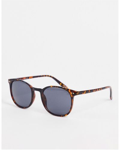 ASOS Retro Round Sunglasses With Smoke Lens - Brown