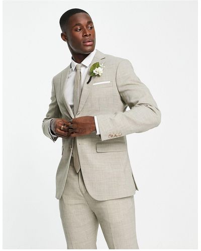 SELECTED Linen Mix Suit Jacket - White