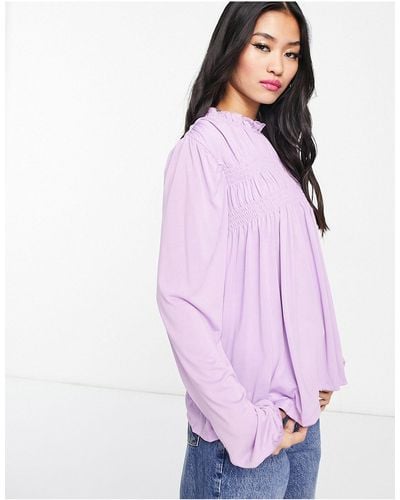 ONLY Satin Smock Top - Purple