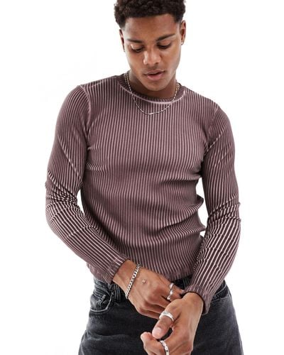ASOS Muscle Cropped Long Sleeve T-shirt - Gray