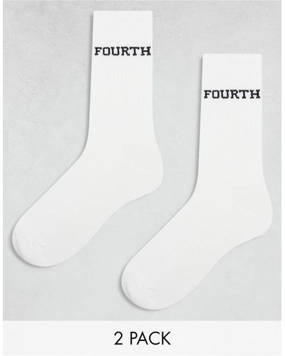 4th & Reckless Studio - confezione da 2 paia di calzini bianchi - Bianco